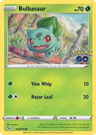 01 Bulbasaur, Pokemon Go | Sword & Shield, nonholo, 2.00 kr, Pokesingles. Kjøp pokemon kort til lave priser hos oss.