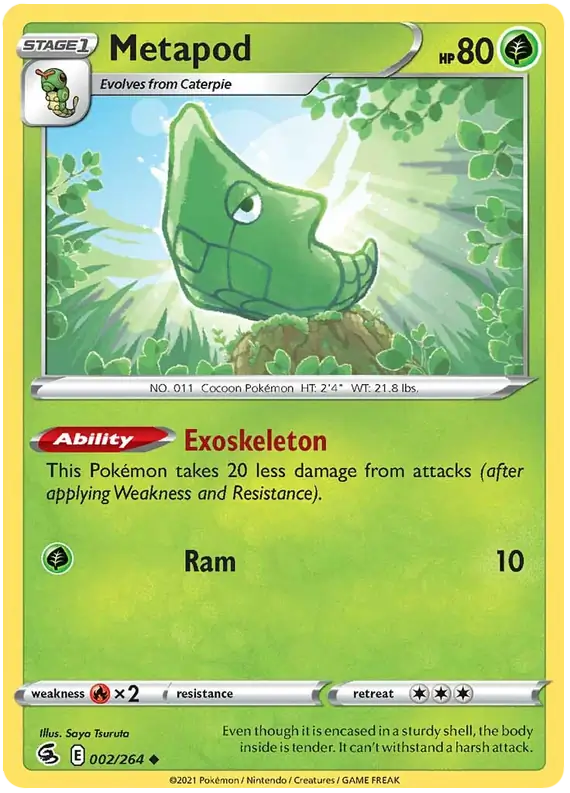 Metapod 002, Fusion Strike | Sword & Shield, , 2.00 kr, Pokesingles. Kjøp pokemon kort til lave priser hos oss.