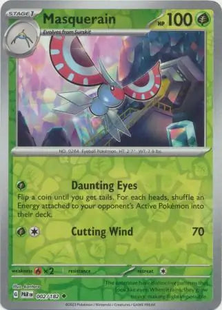 002 Masquerain - Reverse Holo, Paradox Rift, reverse, 4.00 kr, Pokesingles. Kjøp pokemon kort til lave priser hos oss.