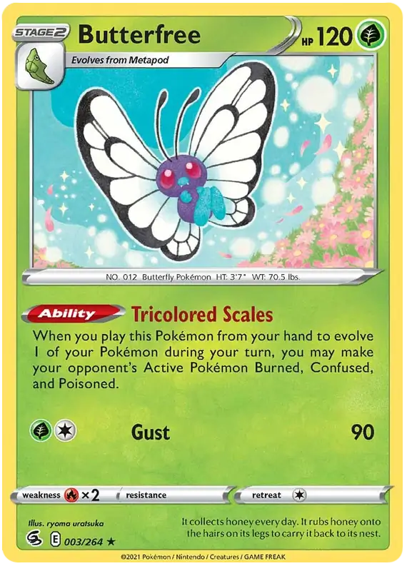 Butterfree 003, Fusion Strike | Sword & Shield, , 2.00 kr, Pokesingles. Kjøp pokemon kort til lave priser hos oss.