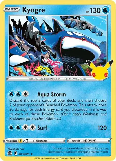 Kyogre 003, Celebrations | Sword & Shield, , 3.00 kr, Pokesingles. Kjøp pokemon kort til lave priser hos oss.