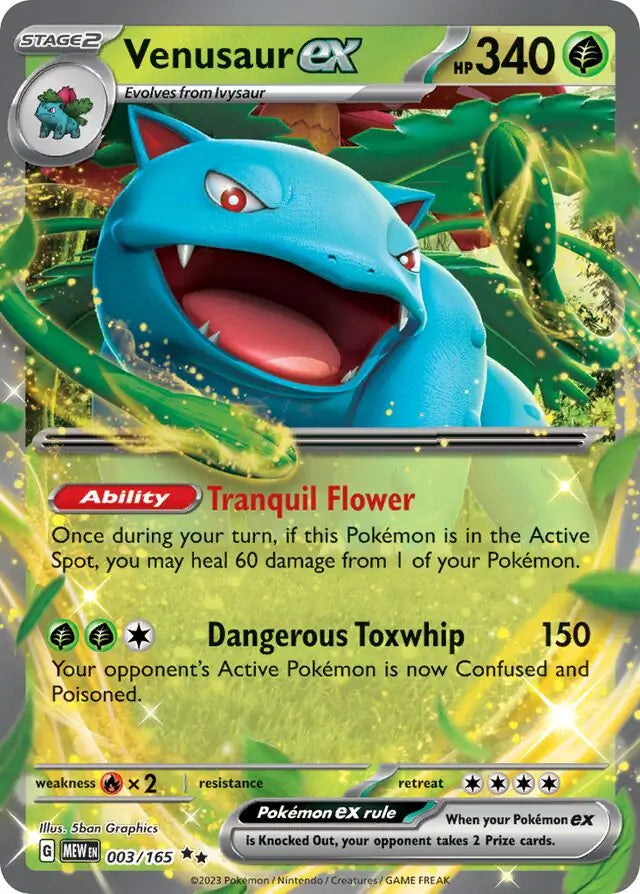 003 Venusaur ex, 151 | Scarlet & Violet, ex, 25.00 kr, Pokesingles. Kjøp pokemon kort til lave priser hos oss.