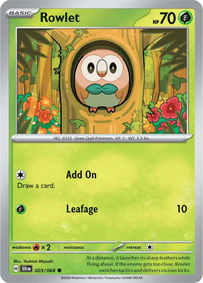 Rowlet 003 - Shrouded Fable Pokesingles