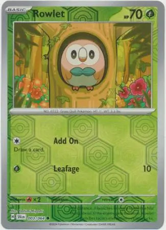 Rowlet Reverse Holo 003 - Shrouded Fable Pokesingles