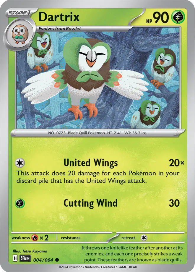 Dartrix 004 - Shrouded Fable Pokesingles