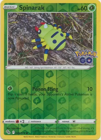 06 Spinarak Reverse Holo, Pokemon Go | Sword & Shield, , 4.00 kr, Pokesingles. Kjøp pokemon kort til lave priser hos oss.