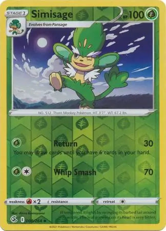 Simisage Reverse Holo 008, Fusion Strike | Sword & Shield, , 2.00 kr, Pokesingles. Kjøp pokemon kort til lave priser hos oss.