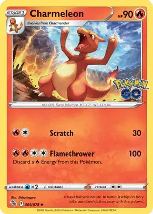 09 Charmeleon, Pokemon Go | Sword & Shield, nonholo, 2.00 kr, Pokesingles. Kjøp pokemon kort til lave priser hos oss.