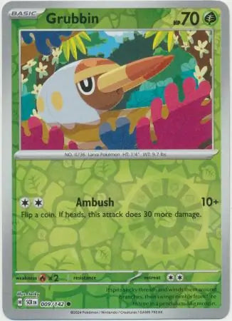 Grubbin Reverse Holo 009 - Stellar Crown Pokesingles