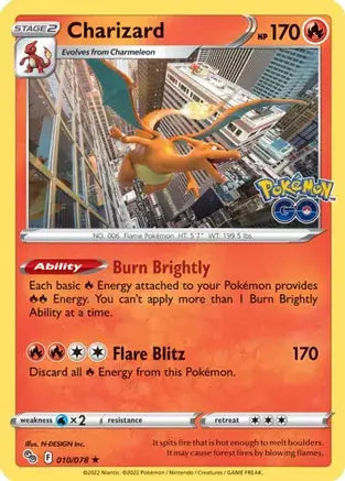 10 Charizard Holo Rare, Pokemon Go | Sword & Shield, holo, 5.00 kr, Pokesingles. Kjøp pokemon kort til lave priser hos oss.