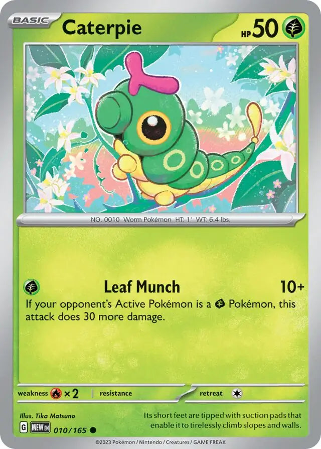 010 Caterpie, 151 | Scarlet & Violet, , 3.00 kr, Pokesingles. Kjøp pokemon kort til lave priser hos oss.