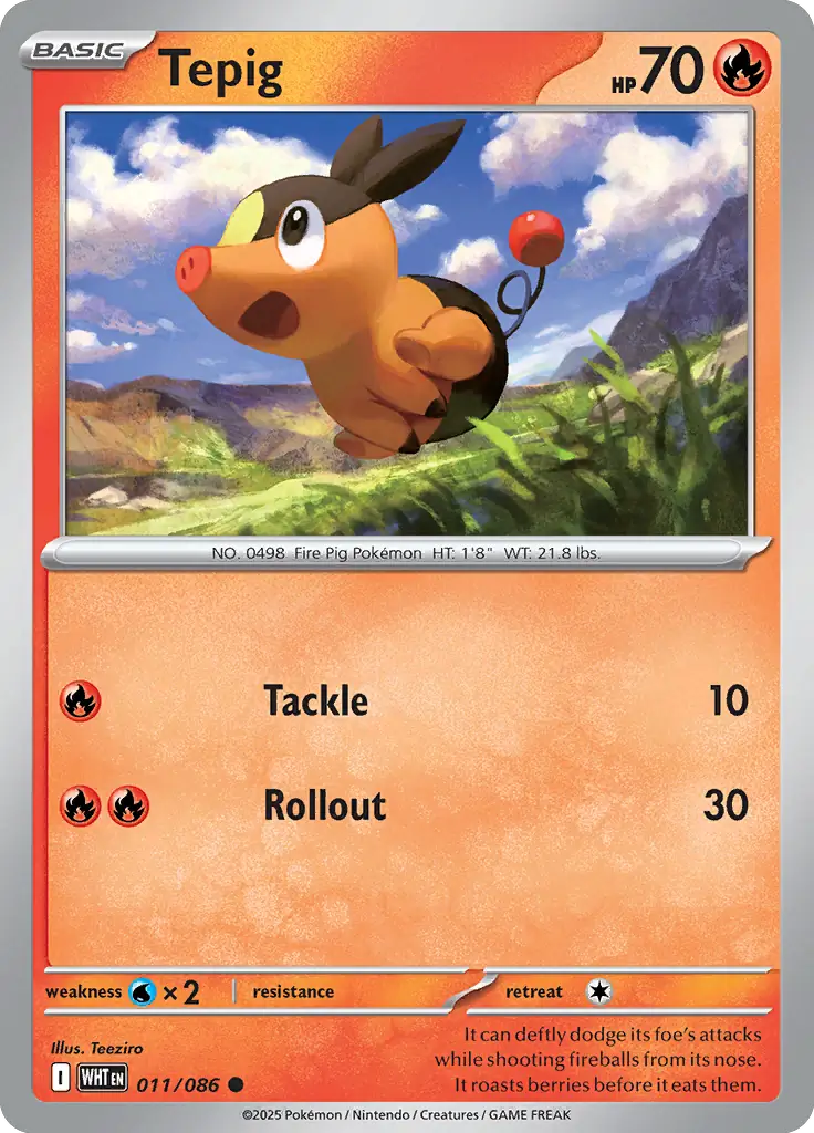 Tepig 011 - White Flare Pokesingles