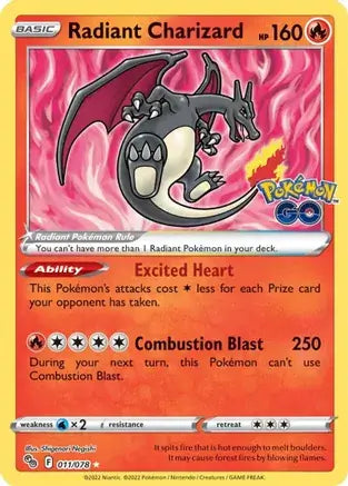 11 Radiant Charizard, Pokemon Go | Sword & Shield, radiant, 95.00 kr, Pokesingles. Kjøp pokemon kort til lave priser hos oss.
