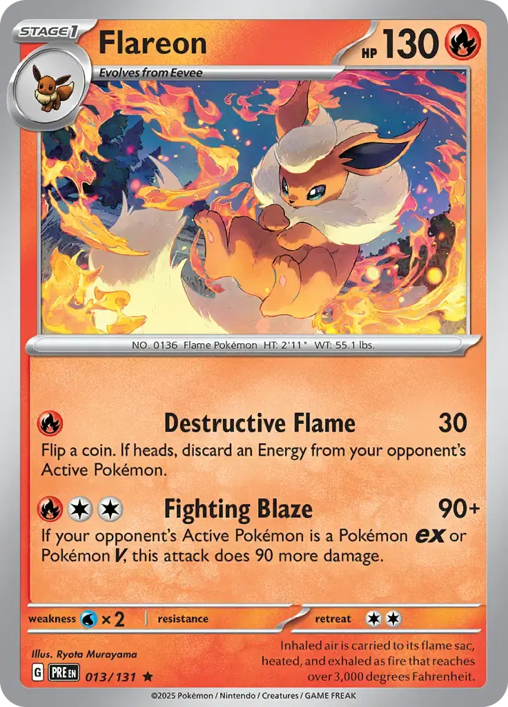Flareon Holo Rare 013 - Prismatic Evolutions Pokesingles