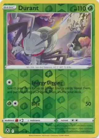 Durant Reverse Holo 013, Silver Tempest | Sword & Shield, , 0.00 kr, Pokesingles. Kjøp pokemon kort til lave priser hos oss.