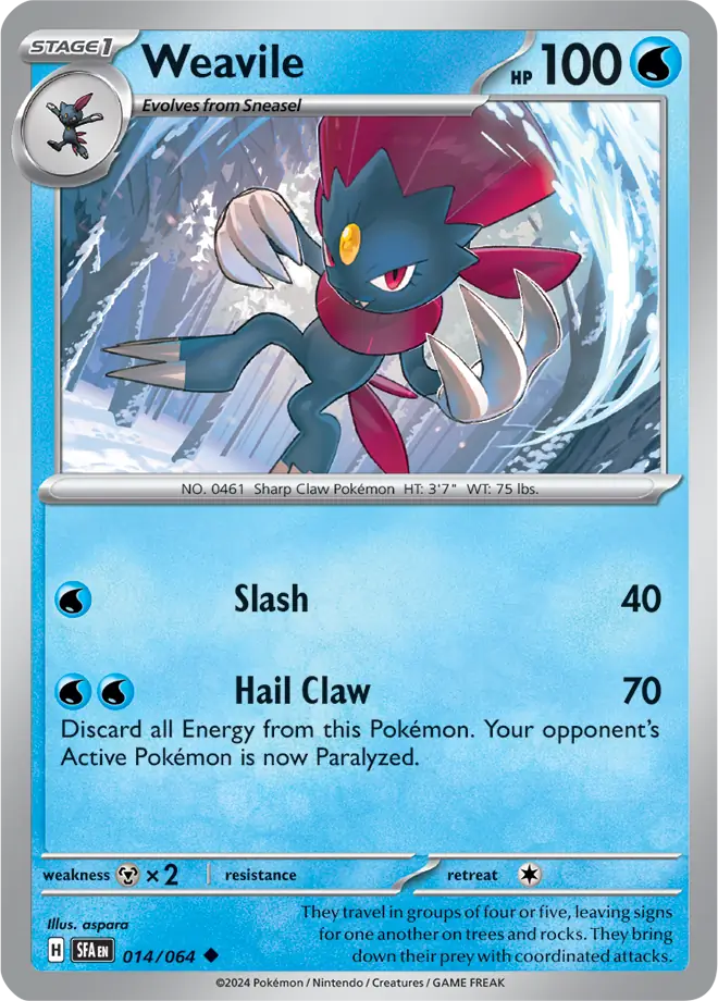 Weavile 014 - Shrouded Fable Pokesingles