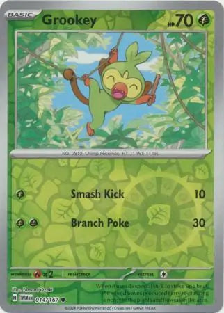 Grookey Reverse Holo 014, Twilight Masquerade | Scarlet & Violet, , 4.00 kr, Pokesingles. Kjøp pokemon kort til lave priser hos oss.