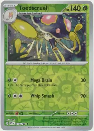 Toedscruel Reverse Holo 018 - Stellar Crown Pokesingles
