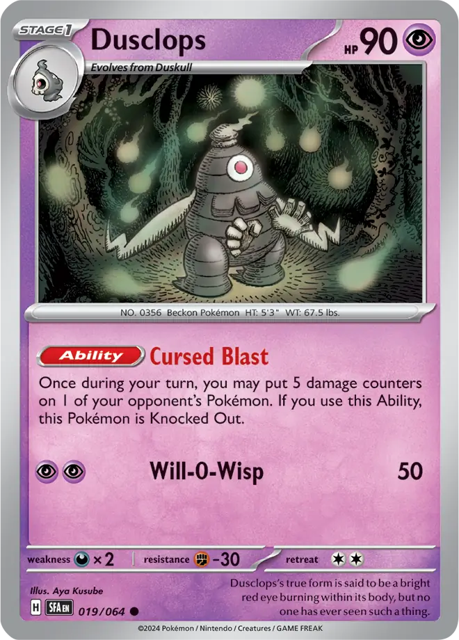 Dusclops 019 - Shrouded Fable Pokesingles