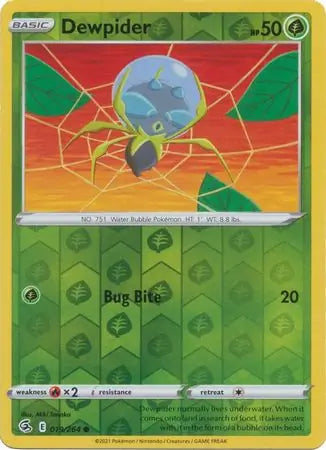 Dewpider Reverse Holo 019, Fusion Strike | Sword & Shield, , 2.00 kr, Pokesingles. Kjøp pokemon kort til lave priser hos oss.
