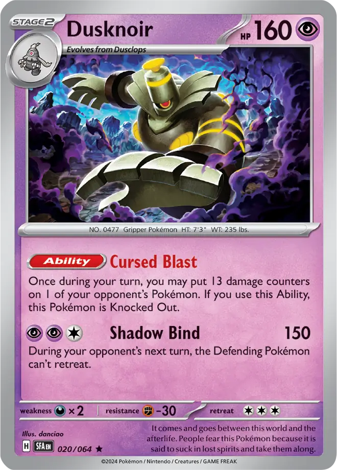 Dusknoir Holo Rare 020 - Shrouded Fable Pokesingles
