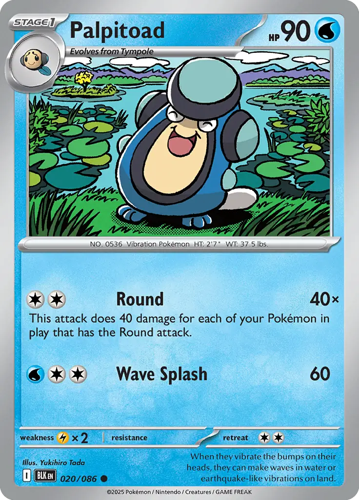 Palpitoad 020 - Black Bolt Pokesingles