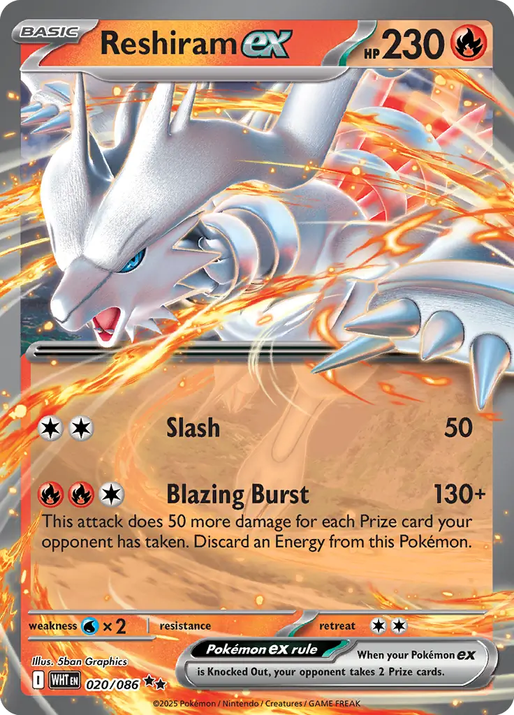 Reshiram ex 020 - White Flare Pokesingles