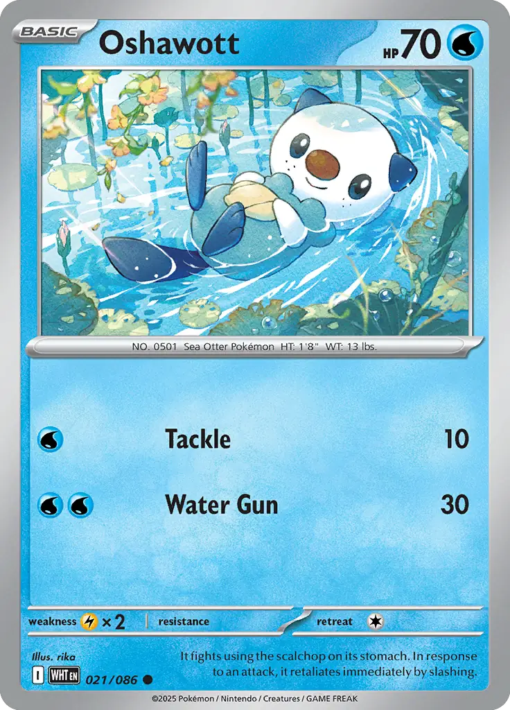Oshawott 021 - White Flare Pokesingles