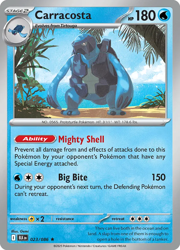 Carracosta Holo Rare 023 - Black Bolt Pokesingles