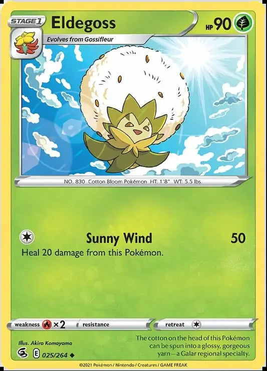 Eldegoss 025, Fusion Strike | Sword & Shield, , 2.00 kr, Pokesingles. Kjøp pokemon kort til lave priser hos oss.