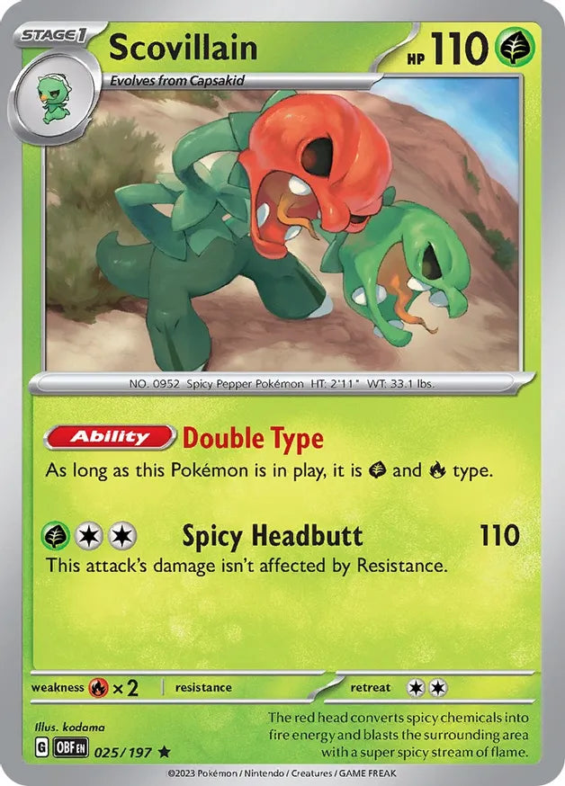 Scovillain 025 Holo Rare, Obsidian Flames | Scarlet & Violet, , 5.00 kr, Pokesingles. Kjøp pokemon kort til lave priser hos oss.