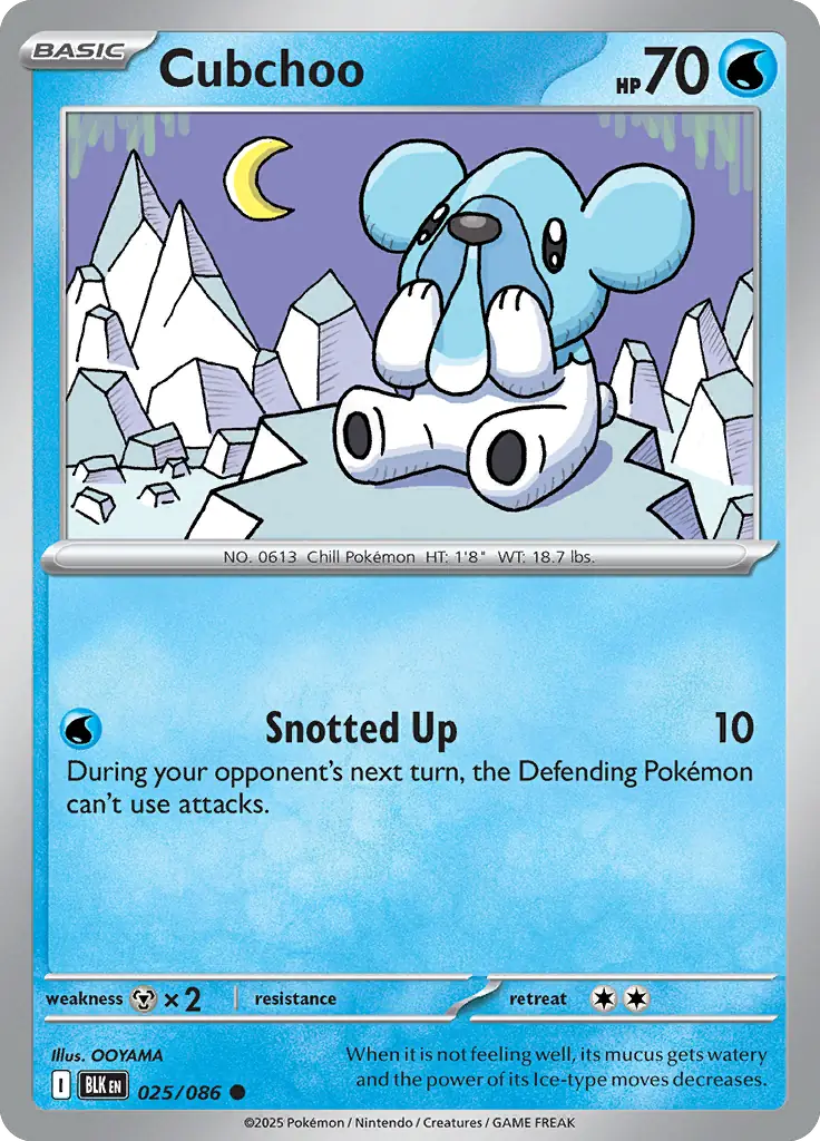 Cubchoo 025 - Black Bolt Pokesingles