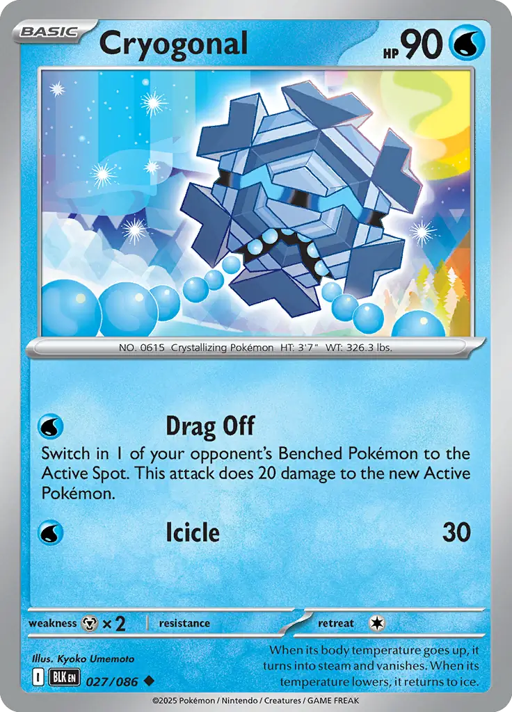 Cryogonal 027 - Black Bolt Pokesingles