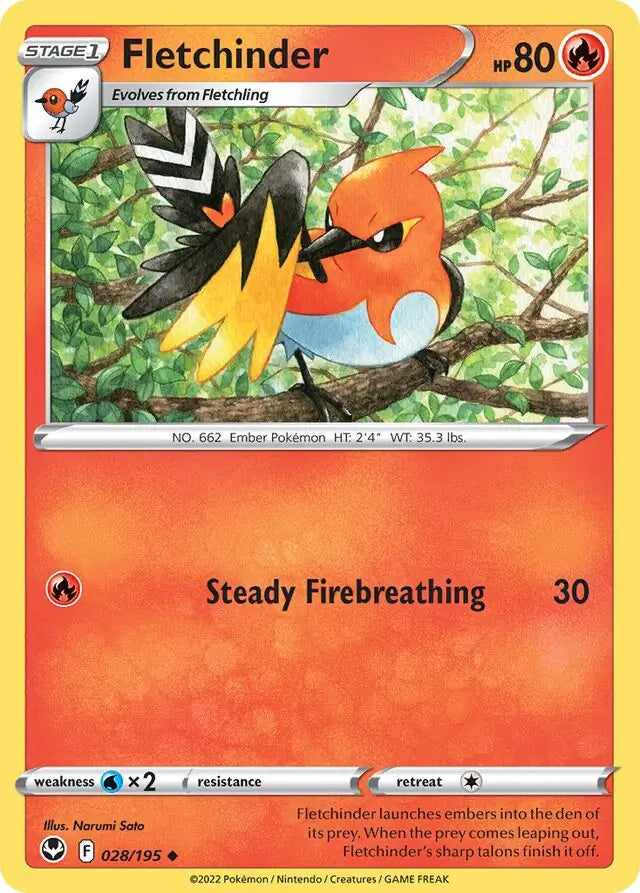 Fletchinder 028, Silver Tempest | Sword & Shield, , 0.00 kr, Pokesingles. Kjøp pokemon kort til lave priser hos oss.