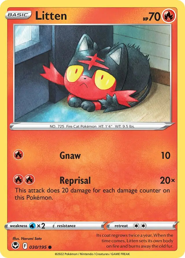 Litten 030, Silver Tempest | Sword & Shield, , 0.00 kr, Pokesingles. Kjøp pokemon kort til lave priser hos oss.
