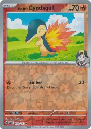 Ethan's Cyndaquil Reverse Holo 032 - Destined Rivals Pokesingles
