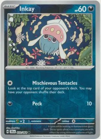 Inkay Reverse Holo 033 - Shrouded Fable Pokesingles