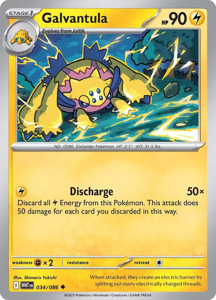 Galvantula 034 - White Flare Pokesingles