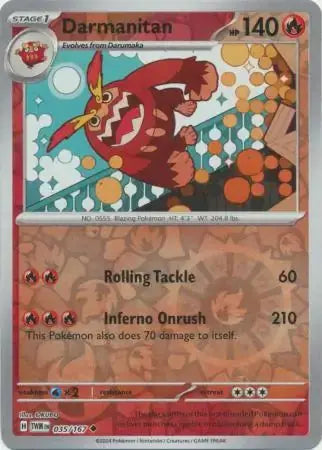 Darmanitan Reverse Holo 035, Twilight Masquerade | Scarlet & Violet, , 4.00 kr, Pokesingles. Kjøp pokemon kort til lave priser hos oss.