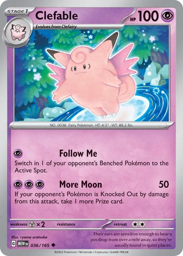 036 Clefable, 151 | Scarlet & Violet, , 3.00 kr, Pokesingles. Kjøp pokemon kort til lave priser hos oss.