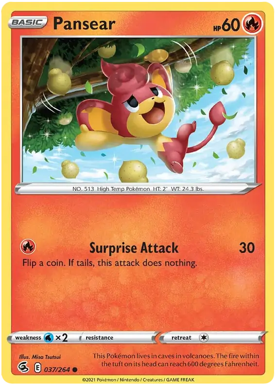 Pansear 037, Fusion Strike | Sword & Shield, , 2.00 kr, Pokesingles. Kjøp pokemon kort til lave priser hos oss.