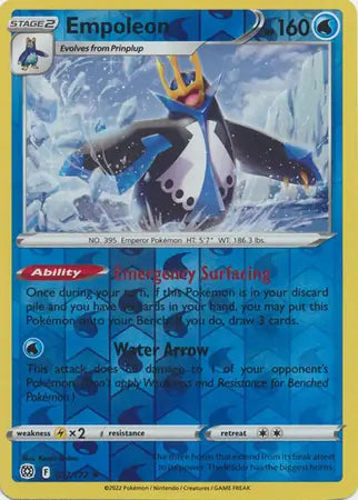 Empoleon Reverse Holo 037, Brilliant Stars | Sword & Shield, , 0.00 kr, Pokesingles. Kjøp pokemon kort til lave priser hos oss.