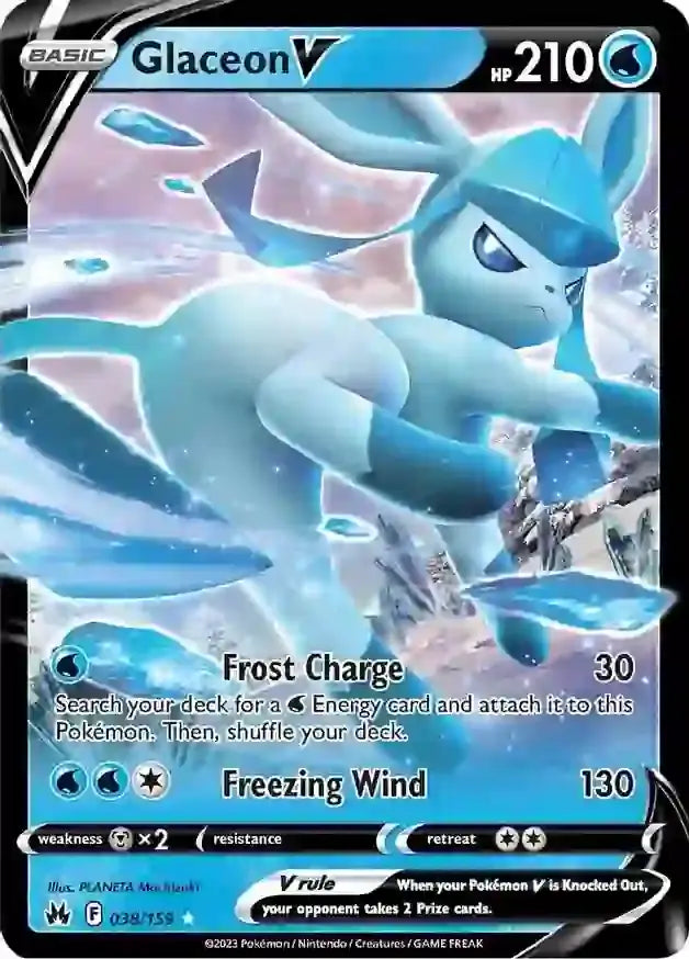 Glaceon V 038, Crown Zenith | Sword & Shield, , 0.00 kr, Pokesingles. Kjøp pokemon kort til lave priser hos oss.