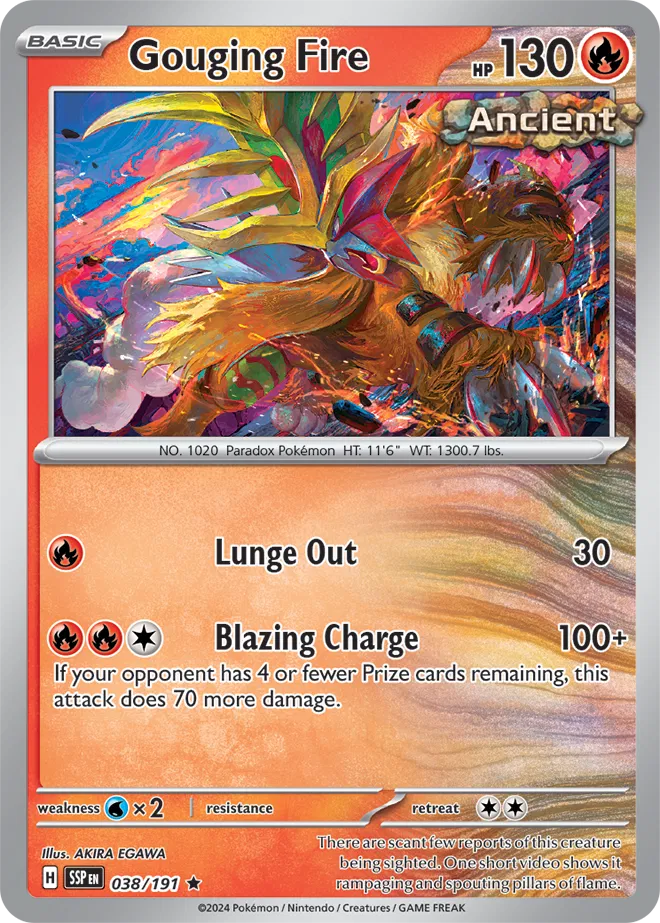 Gouging Fire Holo Rare 038 - Surging Sparks Pokesingles