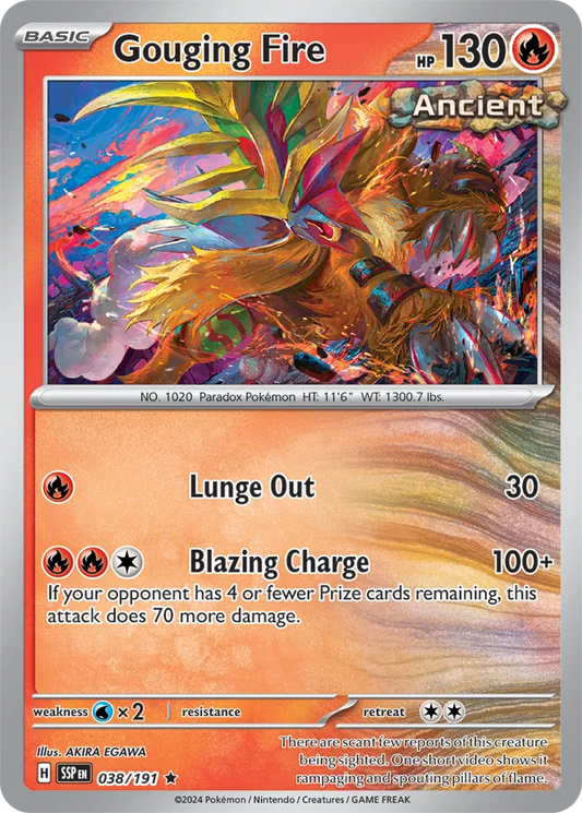 Gouging Fire Holo Rare 038 - Surging Sparks Pokesingles