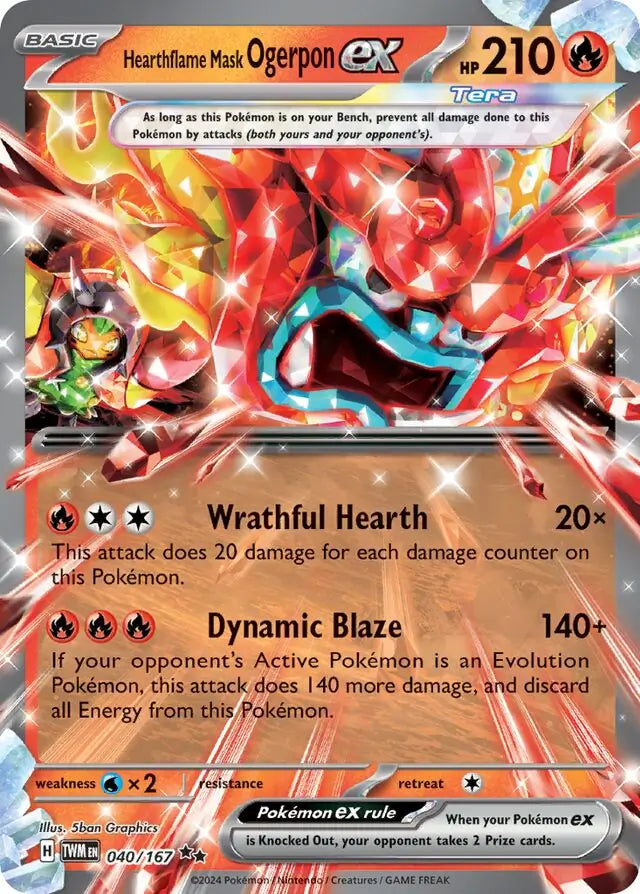 Hearthflame Mask Ogerpon ex 040, Twilight Masquerade | Scarlet & Violet, , 20.00 kr, Pokesingles. Kjøp pokemon kort til lave priser hos oss.