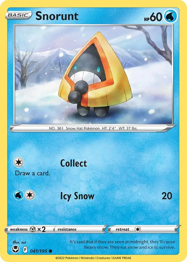 Snorunt 041, Silver Tempest | Sword & Shield, , 0.00 kr, Pokesingles. Kjøp pokemon kort til lave priser hos oss.