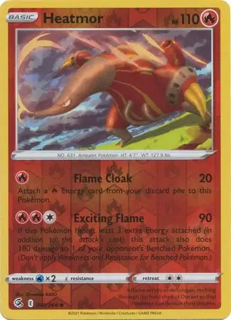 Heatmor Reverse Holo 041, Fusion Strike | Sword & Shield, , 2.00 kr, Pokesingles. Kjøp pokemon kort til lave priser hos oss.