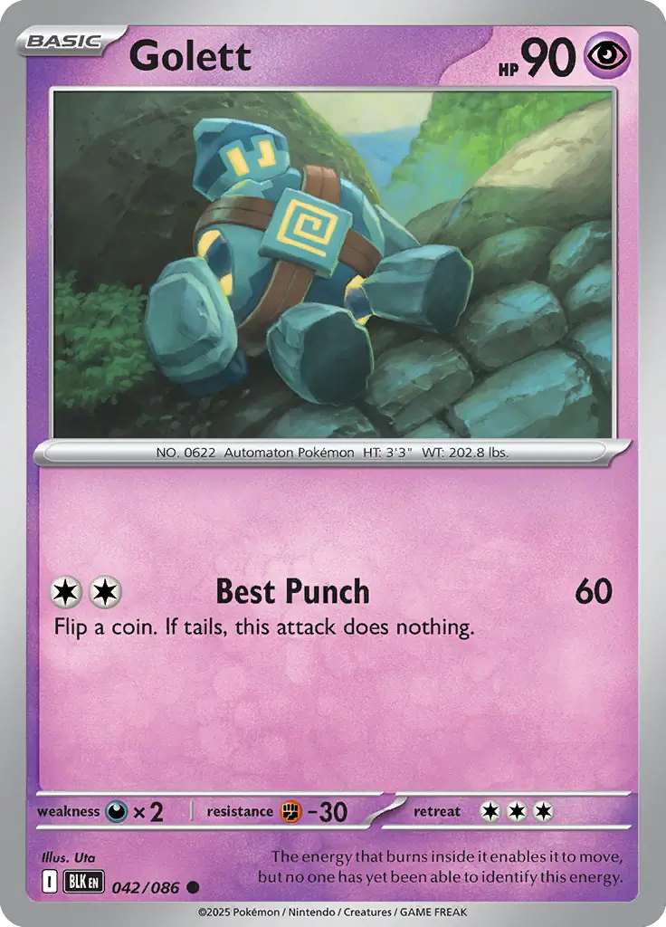 Golett 042 - Black Bolt Pokesingles