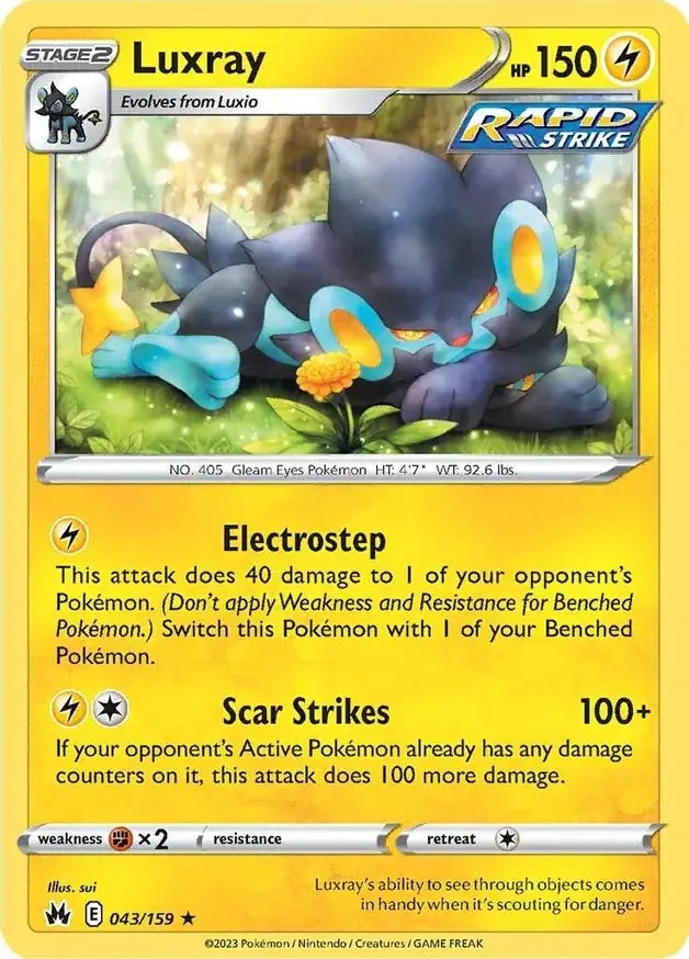Luxray 043, Crown Zenith | Sword & Shield, , 0.00 kr, Pokesingles. Kjøp pokemon kort til lave priser hos oss.